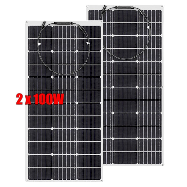Fleksibelt solpanel kit, 24% effektivitet, vandtæt og holdbart.,200W (2x100W) 200W(2x100w) 200W(2x100W)