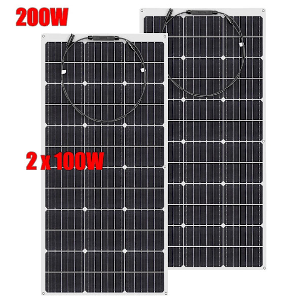 Fleksibelt solpanel kit, 24% effektivitet, vandtæt og holdbart.,200W (2x100W) 200W(2x100w) 200W(2x100W)