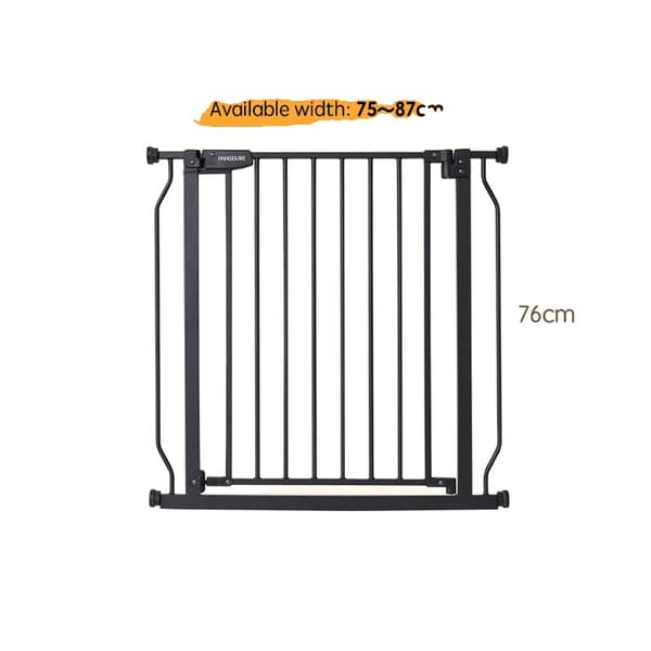 Säkerhetsbarnstolpe, Justerbar Bredd 75-147 cm, Skruvfri Installation, Svart 75-87cm
