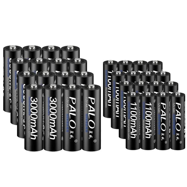 Uppladdningsbara Batterier, AA 3000mAh, AAA 1100mAh, 16AA och 16AAA, 1.2V