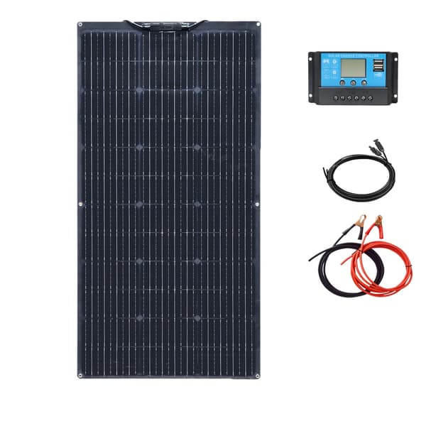 Solpanelssats, 200W flexibla paneler, kompatibilitet med 12V-batteri, 12V 100W kit