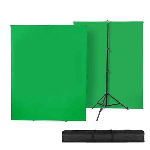 Fotografibakgrundsställning, 150cm x 200cm Grön/Vit Skärm, Snabb Uppställning,150cm bredd grön 150cm width green 150cm width green