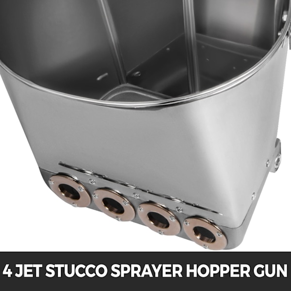 Murspruta - 4 Jet, 3kW, Rostfritt Stål - Påskynda Byggprocessen, Spara Arbetskostnader 4-Nozzle Spray Gun