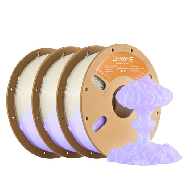 3D-printer filament, PLA-material, lyser i mørket, Lilla-3kg