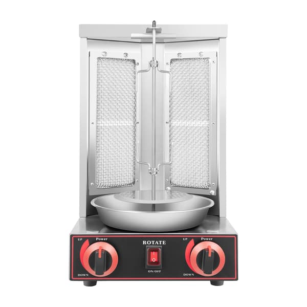 Gas Shawarma-maskin, 360° rotation, 3000W effekt, Silver