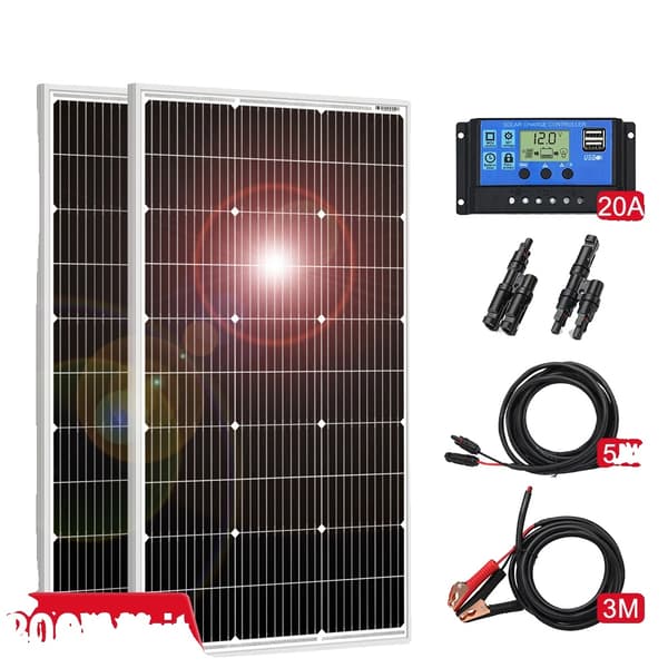 Solpanel, Høj Effektivitet, Kompakt Design, 200W Sæt