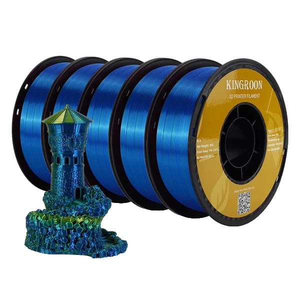 3D-printer filament, silke finish, multicolor muligheder, Gul Grøn Blå