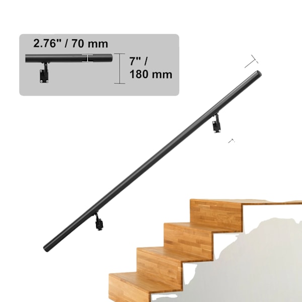 Gelænder, trappegelænder, forbedret stabilitet, ergonomisk design,4 fod 4 ft 4 ft