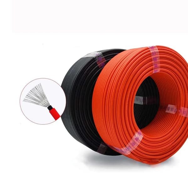 Solcelle PV-kabel, høj spændingsvurdering, holdbart design, Rød og Sort, 12 AWG(4MM), 50m