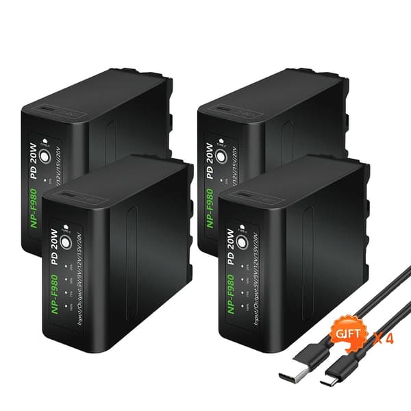 Batteri, 10800mAh kapacitet, USB-uppladdningsbart, 4Pcs