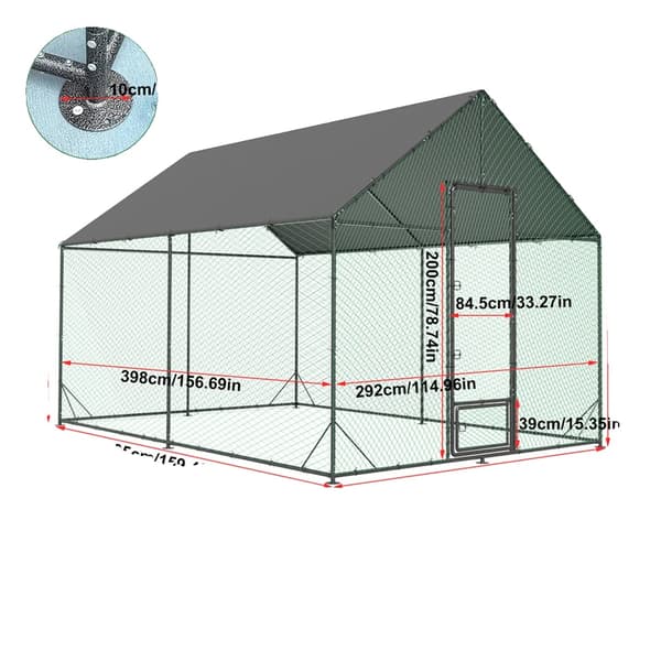 Hönshus, Gångdesign, Hållbara Material, XL