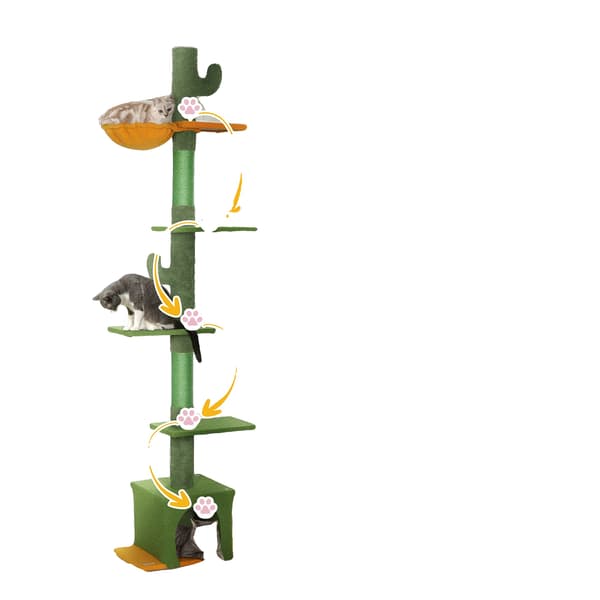 Kattträd, Justerbart, Stabil Design, Katt Torn