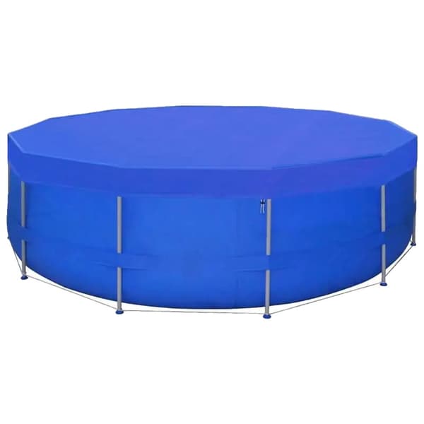 Pooldække, Passer til Pools Op til 500cm, Vandtæt Design, Holdbart PE Materiale, Mørkeblå Farve, Inkluderer Drænhuller