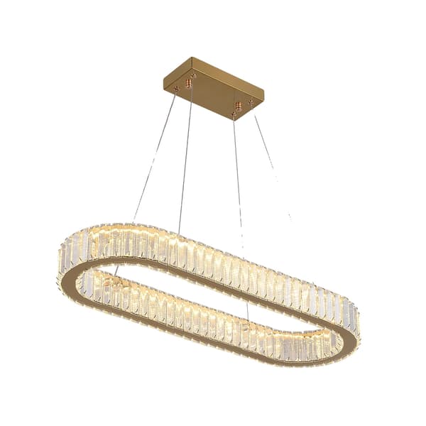 Krona, Elegant Design, Stark Belysning, L70cm-guld, med fjärrkontroll