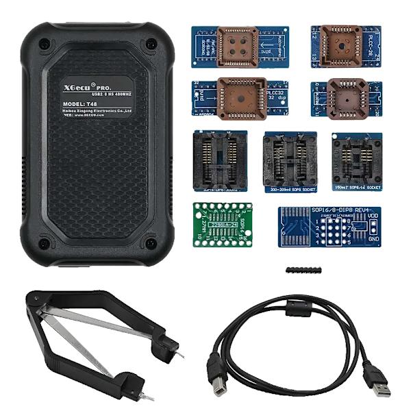 XGecu T48 Programmer, Stöder 34000+ ICs, 56-Kanals Höghastighetsprogrammering,T48 10 Adaptrar