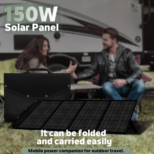 150W Solpanel, Snabbladdningsstöd, Bärbar Fällbar Design,18V, 150W