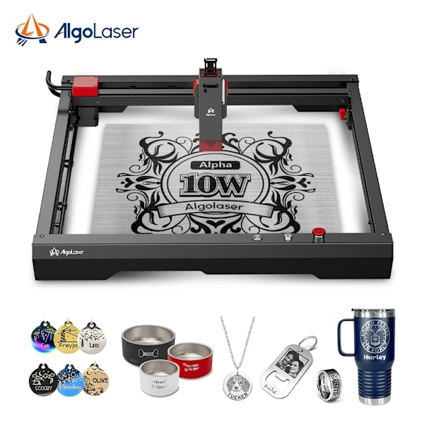 Lasergravyr, 10W effekt, stöder offlinekontroll,ALGOLASER ALPHA 10W
