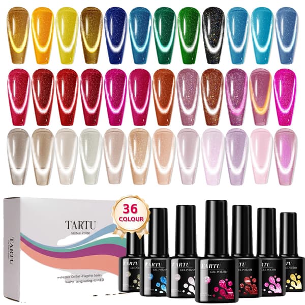 Gel Neglelak Sæt, 36 Farver, Semi-Permanent Formulering, TT36003