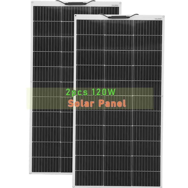 Solpanelset, 120W/240W effekt, flexibel installation,240W-vit