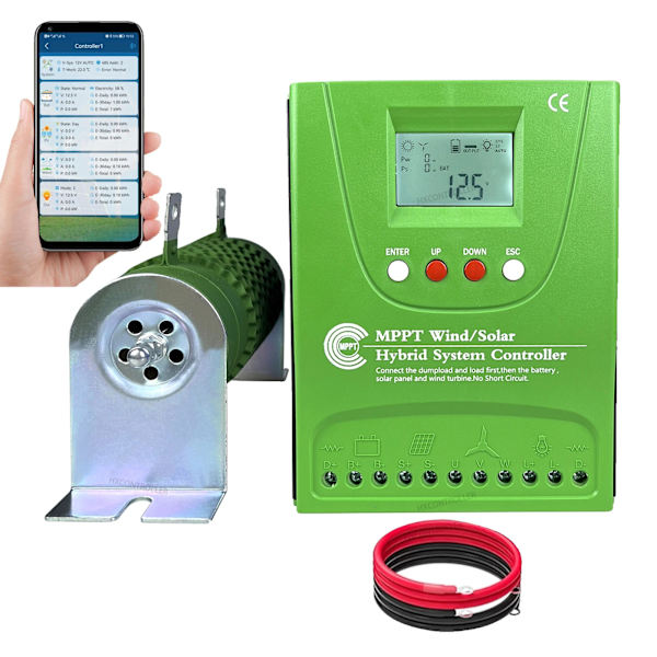 Vind Sol Laddningskontroll, MPPT, Inbyggt Bluetooth