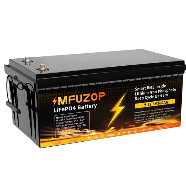 Batteri, 3840Wh kapacitet, indbygget BMS, DT-12V300A-A02