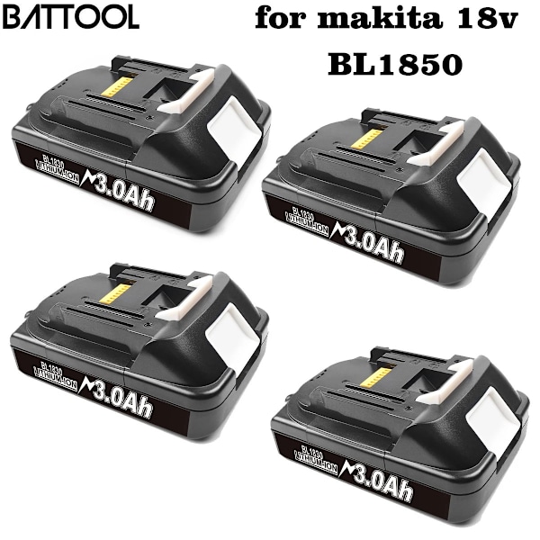 Makita 18V Batteri Udskiftning, 3.0Ah Kapacitet, Li-Ion Sikkerhedscertificeret,3 3 3