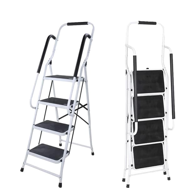 Fällbar Stege, Säkerhetsräcken, Platsbesparande Design, 4 Steg