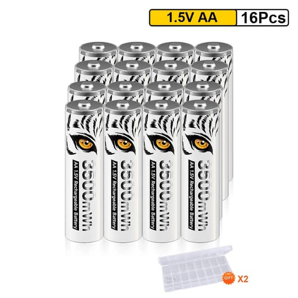 AA uppladdningsbart batteri, 3500mWh kapacitet, 1.5V spänning, Grön