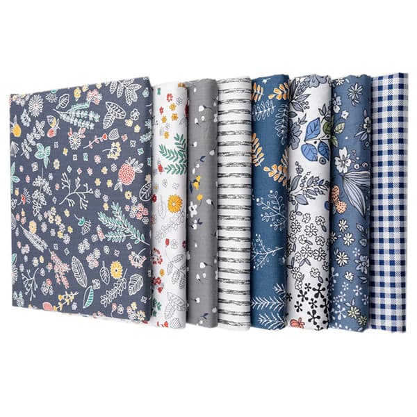 Patchworktygsset, 8 mönster, 100% bomull, 50 x 50 cm, 8St, 50x50cm