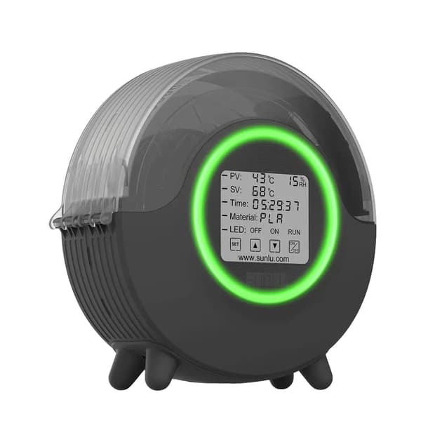 Filament Tørrer Kasse, LCD Skærm, Dobbelt Temperatur Prober, Sort, EU STIK
