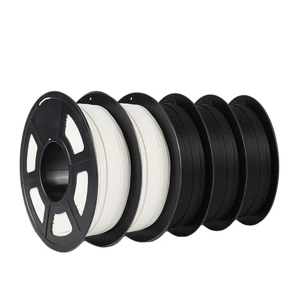 PLA Matte Filament, 1,75MM Diameter, 5 KG Vægt, Matte 3Sort 2Hvid