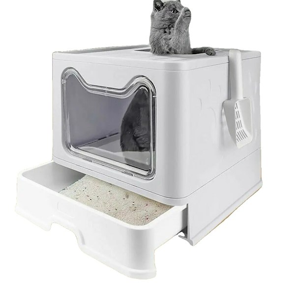 Kattekattetoilet, foran indgangen, foldbar, Grå GRAY