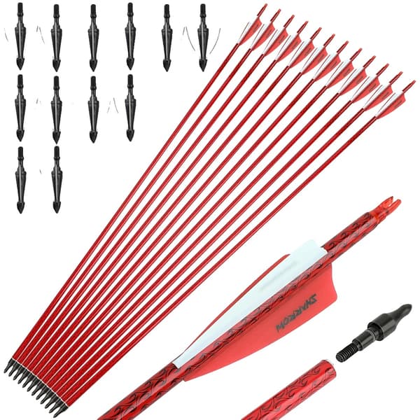 Bueskydningssæt, Blandede Kulstofpile, 100-Grain Broadhead Spidser, sæt3