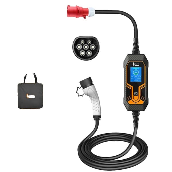 EV-lader, Bærbart design, Høj sikkerhedsfunktioner, 11KW 5m Uden adapter, TYPE2