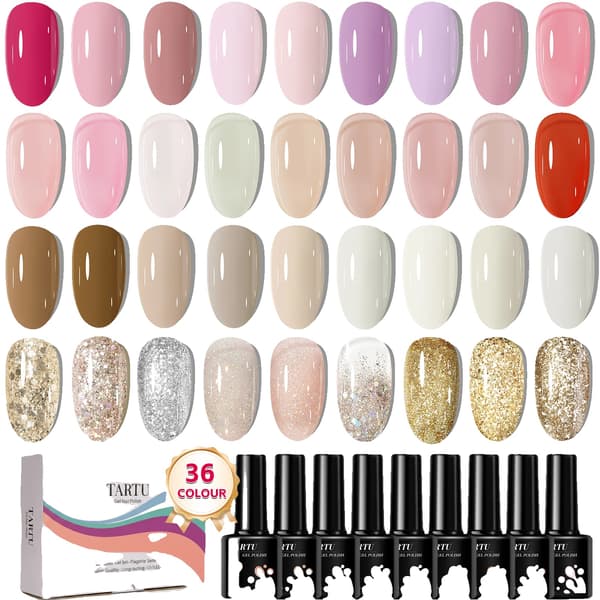 Gel Neglelak Sæt, 36 Farver, Semi-Permanent Formulering, TT36006