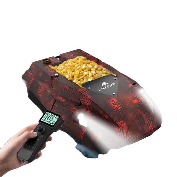 Bait Boat, GPS Positionering, Dubbelt Batterisystem, D50E Svart Röd