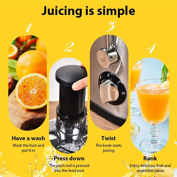 Centrifugaljuicer, 400W effekt, dubbel hastighet, 220V, EU