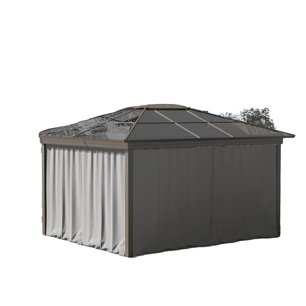 Gazebo-sivuseinät, 4 seinää, 3x2 m, Kevyt, HARMAA