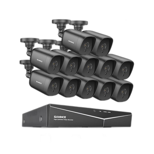 16CH 1080P Lite Videoturvajärjestelmä - 5IN1 DVR & 12PCS Ulkotilakamerat CCTV Sarja