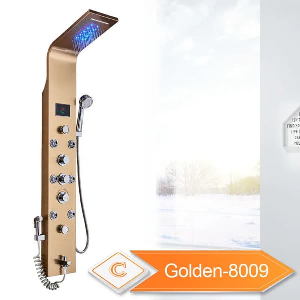 Bruserpanel, Vandfald og Regnvejr Tilstande, LED Belysning, Gylden 8009