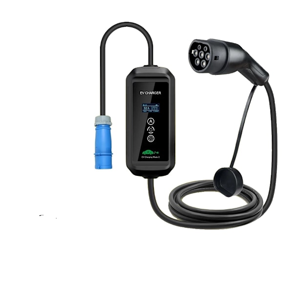 Bärbar 7KW Typ 2 EV-laddare, Justerbar Strömstyrka 32A, 5M Längd,Typ 2 7KW Type 2 7KW Type 2 7KW