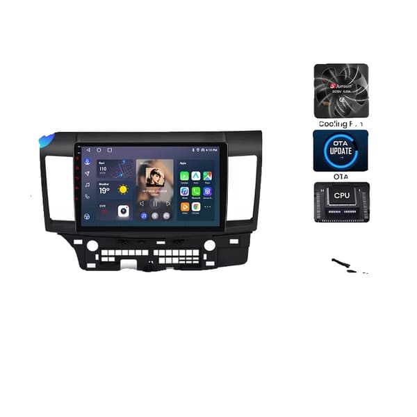 Bilradio, Touchskærmsinterface, Navigationssystem, kompatibel med Mitsubishi Lancer 2007-2013, V1 Plus (6GB-128GB) - B