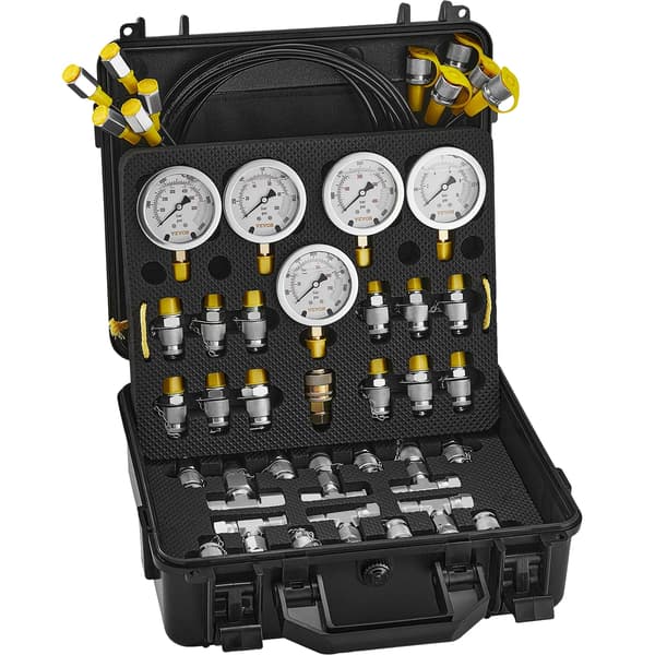 Hydrauliskt Trycktestkit, Hållbart Rostfritt Stål, Mångsidiga Mätningar, Gul