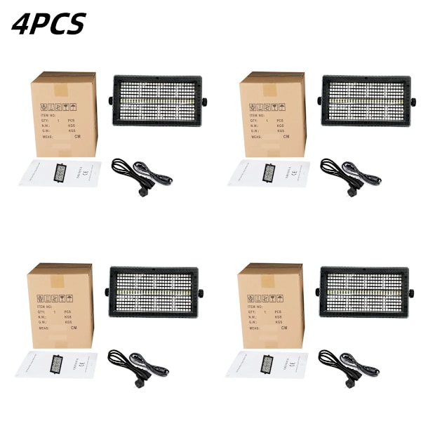 Scene Belysningseffekt, DMX Kontrol, Variable Strobe Hastigheder, 4PCSLIGHTS, EU Stik