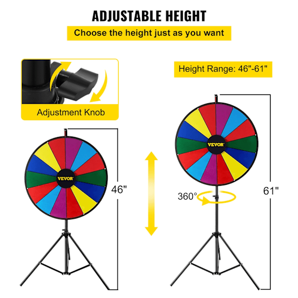 Præmierhjul, 18 tommer, sammenklappeligt tripod-stativ