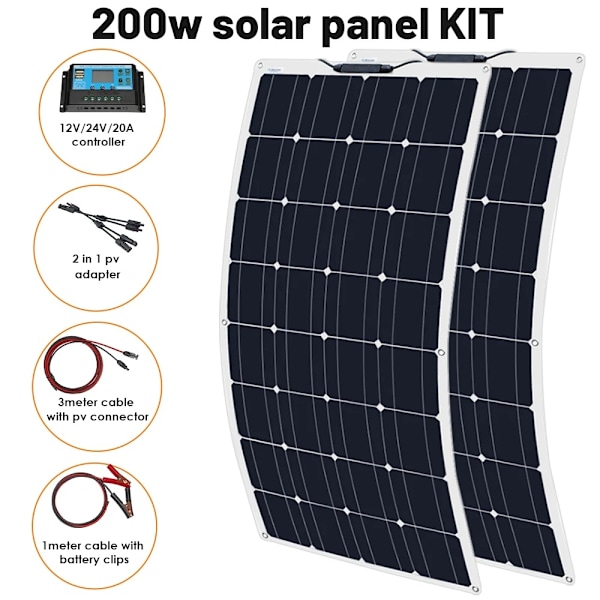 300W Flexibelt Solpanelssystem, Hög Effektivitet, Lättviktig Design,200w solsystem 200w solar system 200w solar system