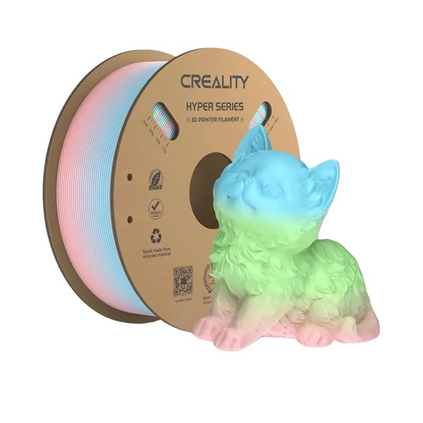 3D-printfilament, solid form, PLA-materiale, livlige gradientfarver, Forårssø