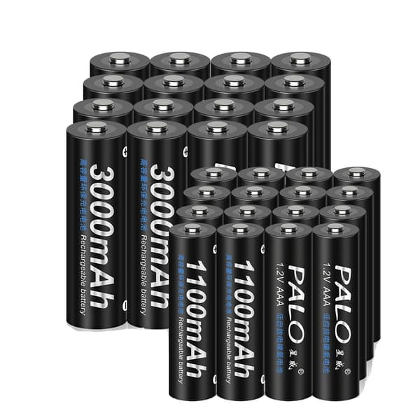Uppladdningsbart Batteri Set, Smart LCD Laddare, 3000mAh Kapacitet, 16AA 16AAA