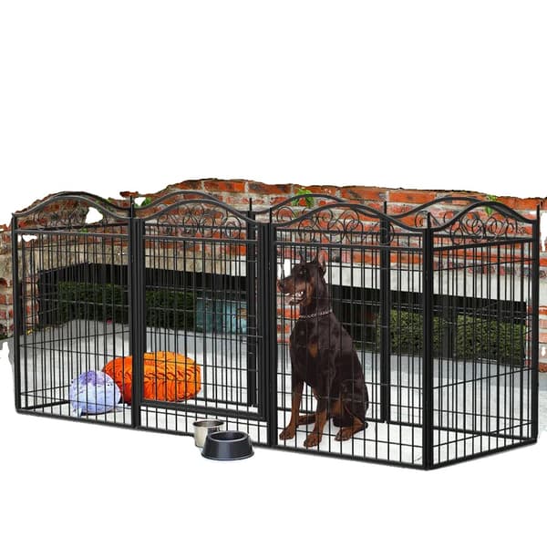 Hundegård, Bærbar Design, Rustfri Konstruktion, sort