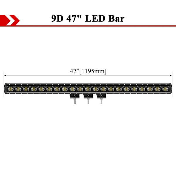 LED-valopalkki, 210W/240W, IP68-vesitiivis, 50000 tunnin käyttöikä,1 kpl 9D 47 tuumaa 1pc 9D 47inch 1pc 9D 47inch